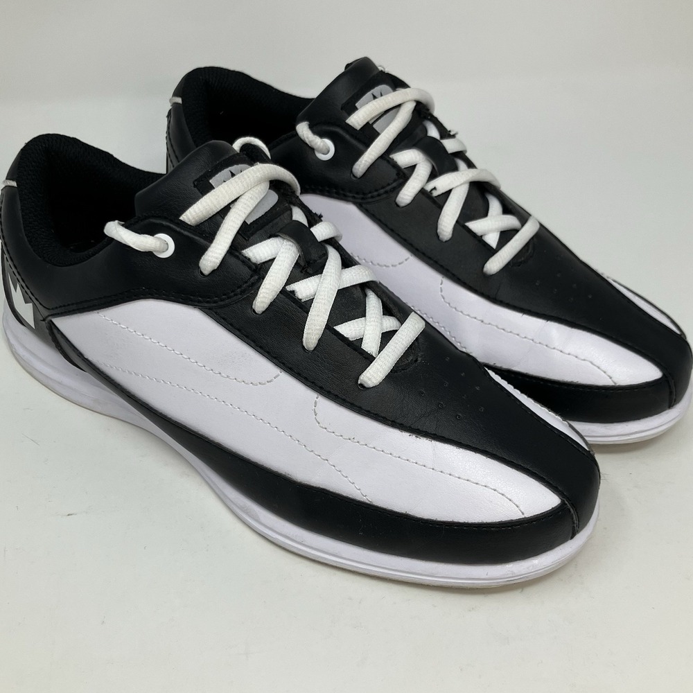 Brunswick Bliss Women's Bowling Shoes Size 7.5 Black White Leather Athletic